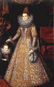 POURBUS, Frans the Younger Portrait of Isabella Clara Eugenia of Austria with her Dwarf oil painting artist